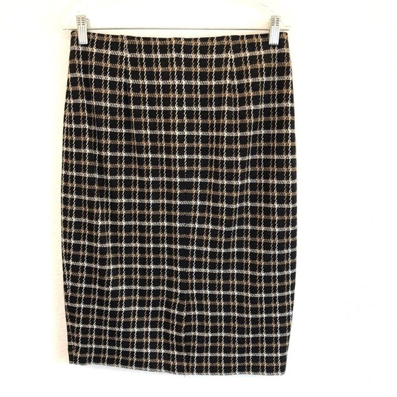 J JILL Houndstooth Print Ponte Pencil Skirt Size XS Office Siren - Picture 2 of 6